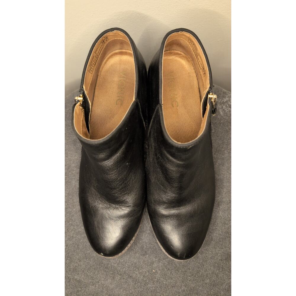 Vionic Jolene black leather side zip ankle boots - Picture 2 of 10